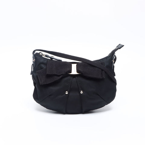 Salvatore Ferragamo Vara Ribbon Nylon Shoulder Bag black WS14665