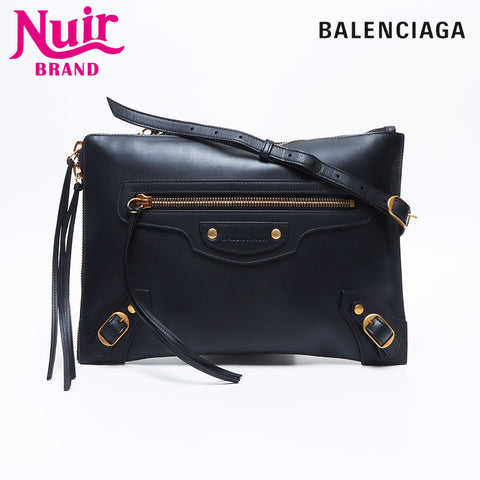 BALENCIAGA Neo Classic Clutch Shoulder Bag black WS14666