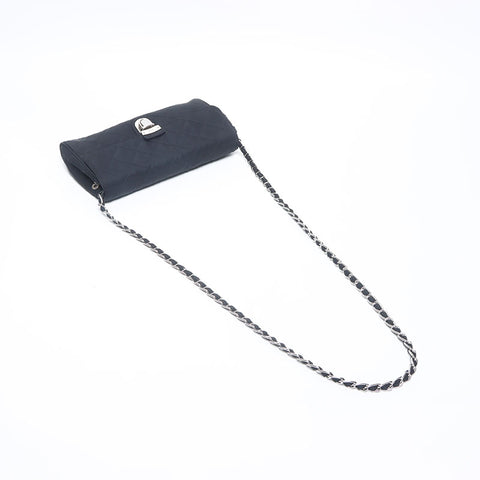 PRADA Tessuto Quilted Chain Nylon Shoulder Bag black WS14667