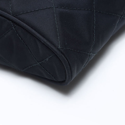 PRADA Tessuto Quilted Chain Nylon Shoulder Bag black WS14667