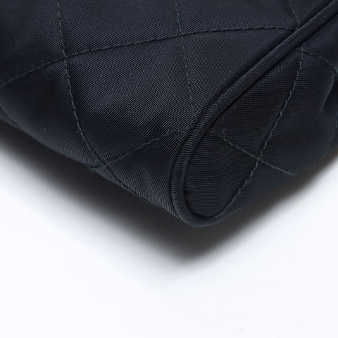 PRADA Tessuto Quilted Chain Nylon Shoulder Bag black WS14667