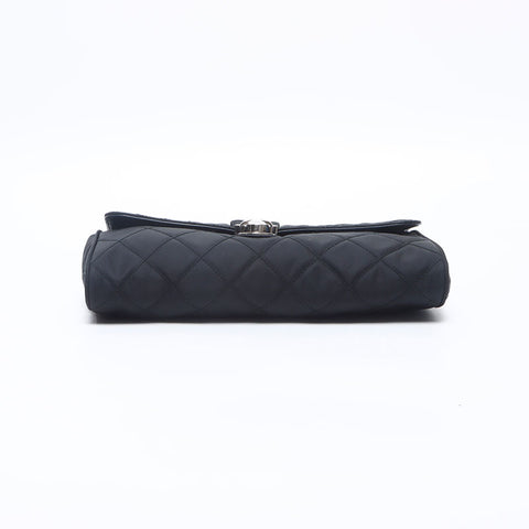 PRADA Tessuto Quilted Chain Nylon Shoulder Bag black WS14667