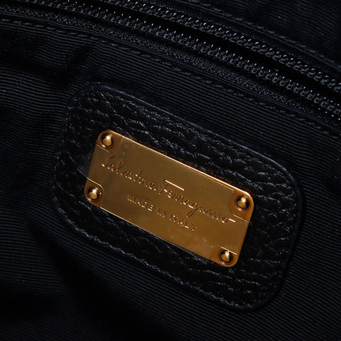 Salvatore Ferragamo Gancini leather Tote Bag black WS14673