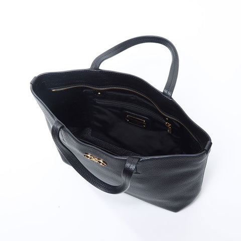 Salvatore Ferragamo Gancini leather Tote Bag black WS14673