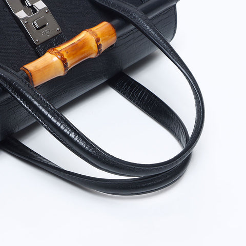 グッチ GUCCI GGキャンバス バンブー ミニ ハンドバッグ ブラック WS14675