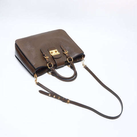 Miu Miu 2WAY Madras Handbag Brown WS14676