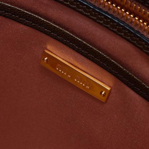 Miu Miu 2WAY Madras Handbag Brown WS14676