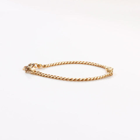 Christian Dior Rhinestone chain bracelet gold WS14678
