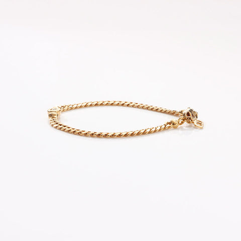 Christian Dior Rhinestone chain bracelet gold WS14678