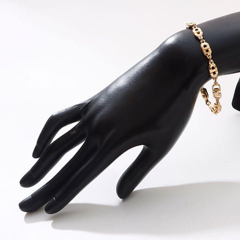 Christian Dior CD logo Chain motif bracelet gold WS14680