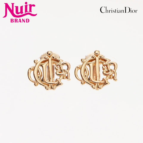 Christian Dior Logo Emblem Motif Earring gold WS14683