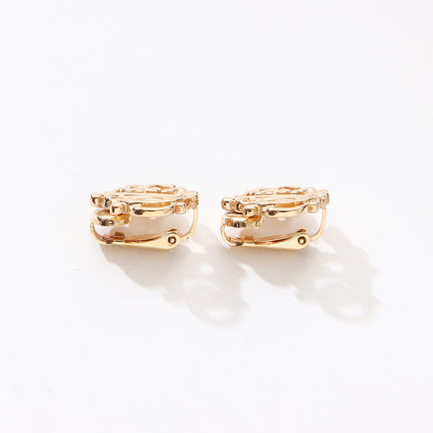 Christian Dior Logo Emblem Motif Earring gold WS14683