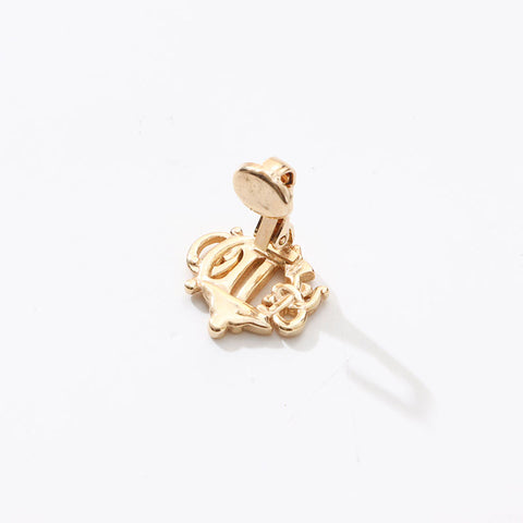 Christian Dior Logo Emblem Motif Earring gold WS14683