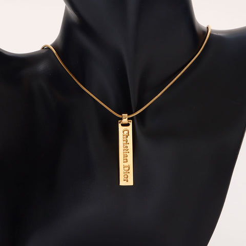Christian Dior Christian Dior letter tablet Necklace gold WS14685