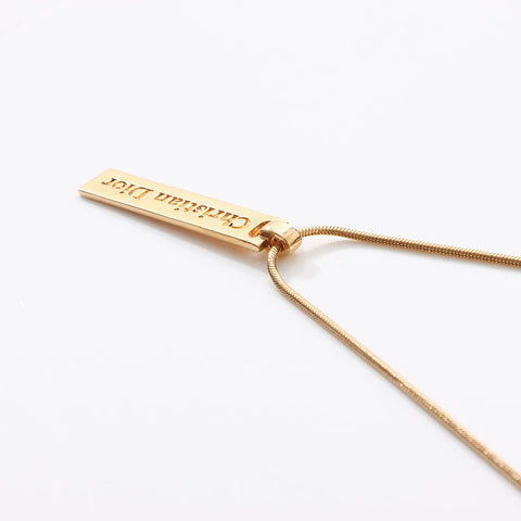 Christian Dior Christian Dior letter tablet Necklace gold WS14685
