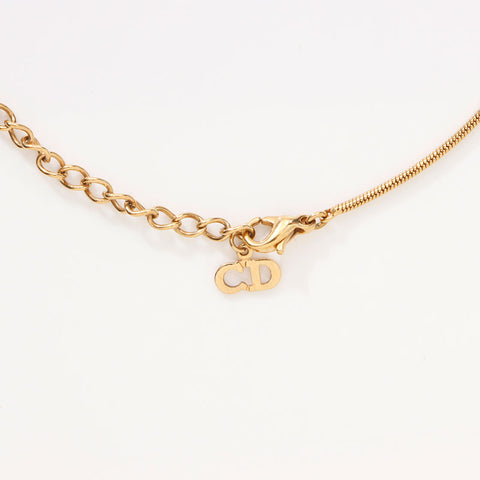 Christian Dior Christian Dior letter tablet Necklace gold WS14685