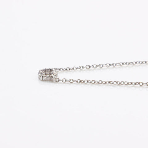 クリスチャンディオール Christian Dior ラインストーン　CDロゴ チェーン ネックレス シルバー WS14686