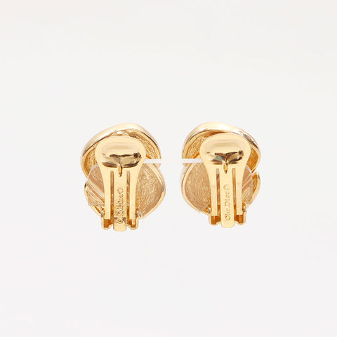 Christian Dior Rhinestone CD logo motif Earring gold WS14690