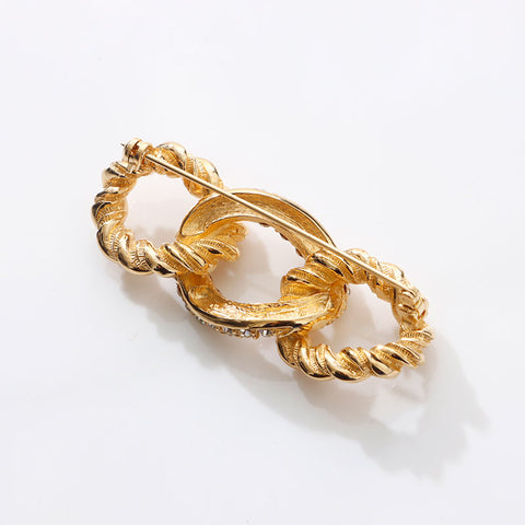 Dior　ディオール　ブローチ　リボン　ロープ　モチーフ　縄　ゴールド クリスチャンディオール ブローチ リボンモチーフ ロープ