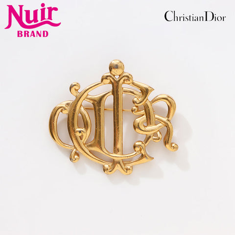 Christian Dior Emblem Motif Brooch gold WS14694