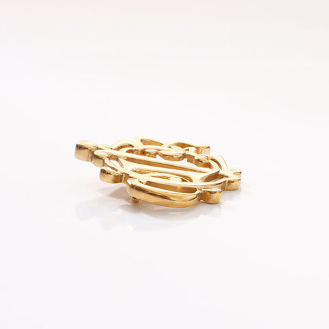 Christian Dior Emblem Motif Brooch gold WS14694