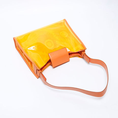 サルヴァトーレフェラガモ Salvatore Ferragamo クリア ビニール ショルダーバッグ オレンジ WS14695