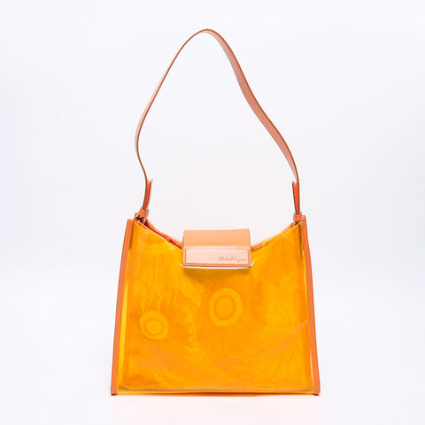 サルヴァトーレフェラガモ Salvatore Ferragamo クリア ビニール ショルダーバッグ オレンジ WS14695