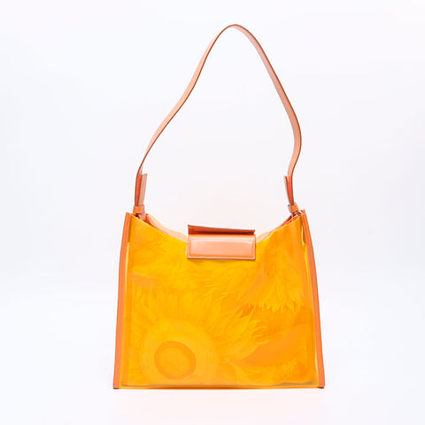 サルヴァトーレフェラガモ Salvatore Ferragamo クリア ビニール ショルダーバッグ オレンジ WS14695