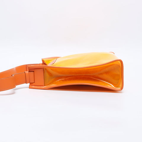 サルヴァトーレフェラガモ Salvatore Ferragamo クリア ビニール ショルダーバッグ オレンジ WS14695