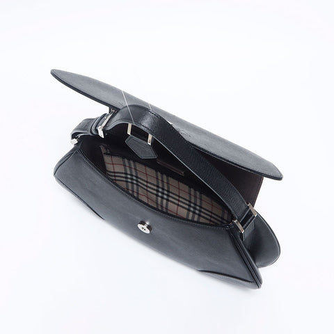BURBERRY leather Shoulder Bag black WS14696