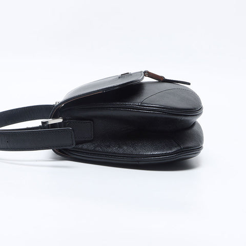 BURBERRY leather Shoulder Bag black WS14696