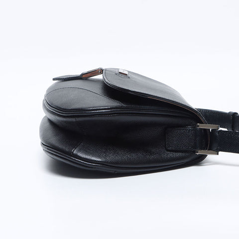 BURBERRY leather Shoulder Bag black WS14696