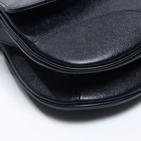 BURBERRY leather Shoulder Bag black WS14696