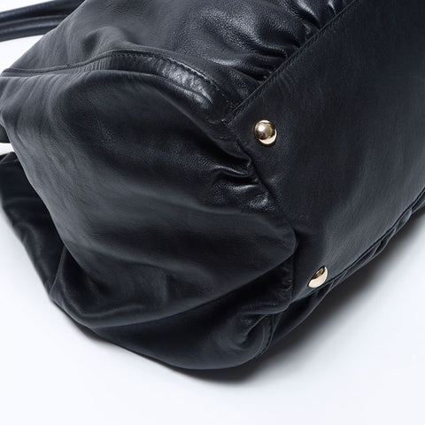 GUCCI Abby Leather Shoulder Bag black WS14698