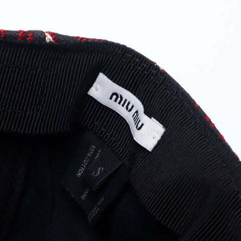 Miu Miu MM Paris eMIUTICONS cap Red WS14699