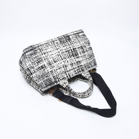 PRADA Canapa Tweed Handbag white WS14702