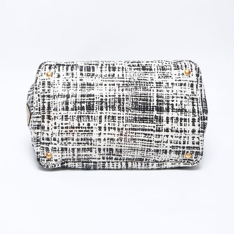 PRADA Canapa Tweed Handbag white WS14702