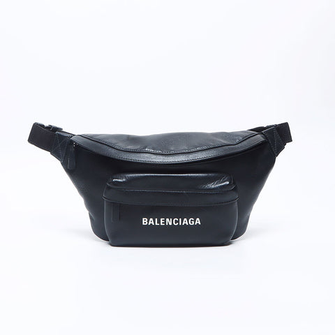 BALENCIAGA logo leather Waist bag black WS14703