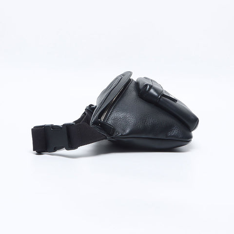 BALENCIAGA logo leather Waist bag black WS14703