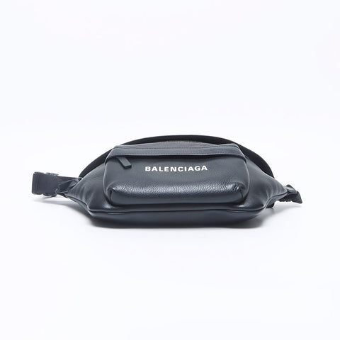 BALENCIAGA logo leather Waist bag black WS14703