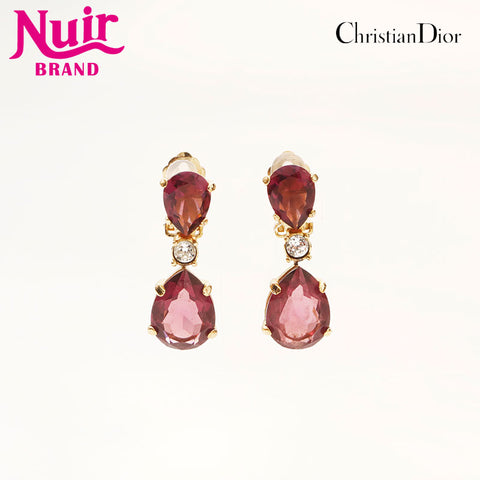Christian Dior Rhinestone swing Earring gold WS14705