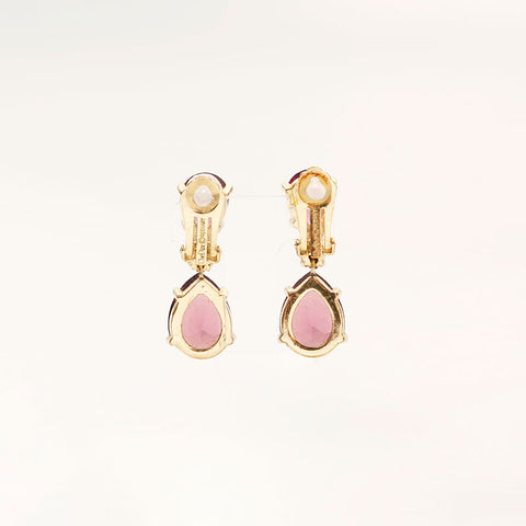 Christian Dior Rhinestone swing Earring gold WS14705