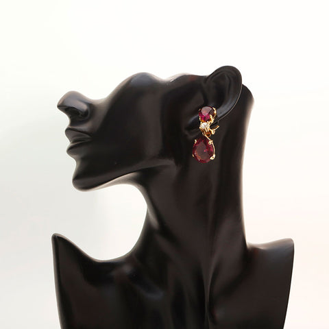 Christian Dior Rhinestone swing Earring gold WS14705