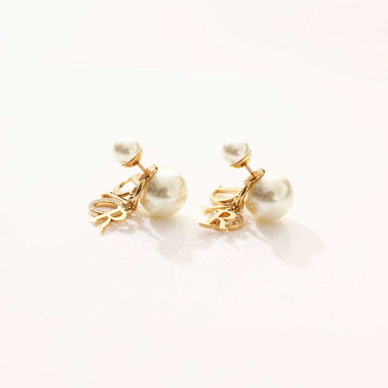 Christian Dior Pearl Rhinestone Swing Pierce gold WS14707 – NUIR