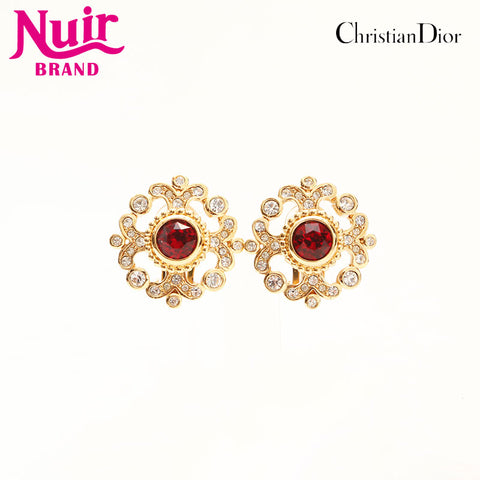 Christian Dior Rhinestone Earring gold WS14708