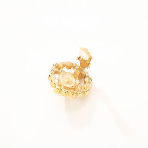 Christian Dior Rhinestone Earring gold WS14708