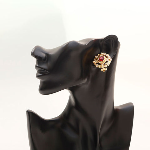 Christian Dior Rhinestone Earring gold WS14708