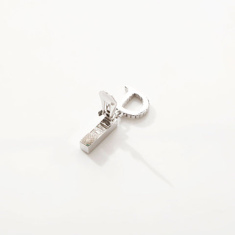 Christian Dior Rhinestone CD Logo Swing Earring Silver WS14709