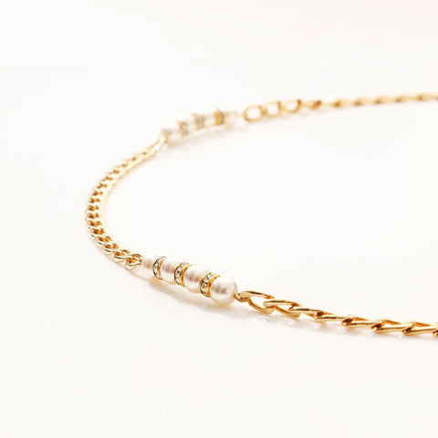 クリスチャンディオール Christian Dior パール ラインストーン ロング ネックレス ゴールド WS14710