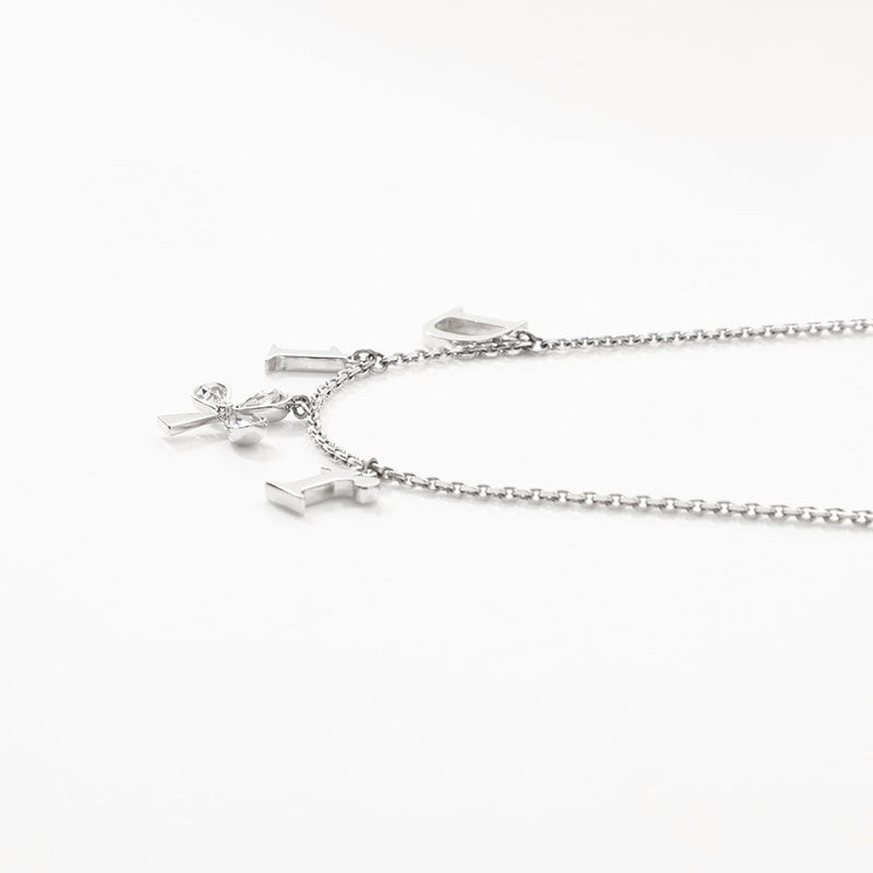 希少　ChristianDior　チャーム　ロゴ　クローバー　ネックレス クリスチャンディオール Christian Dior ロゴ ラインストーン